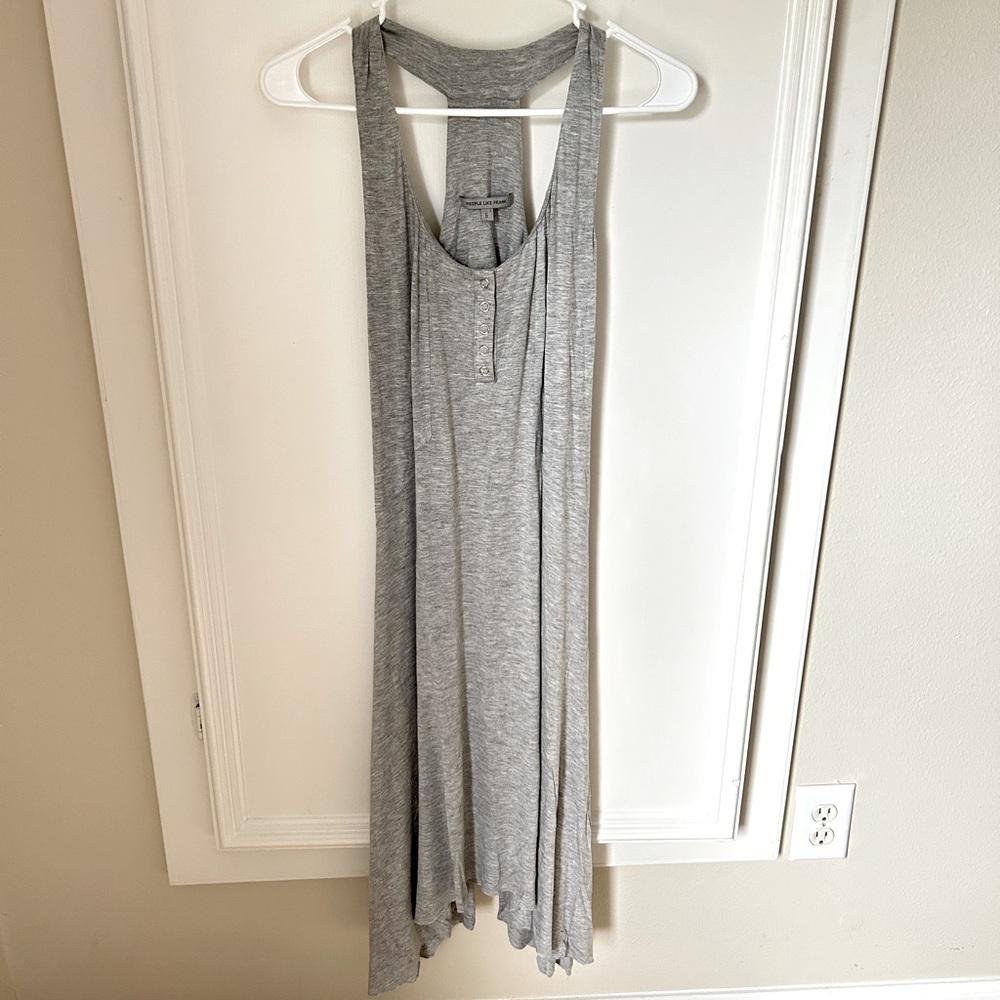 People Like Frank Gray Racer Back Sleeveless Dress Small S Casual Swing